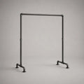 Portaabbigliamento rettangolare regolabile in acciaio nero, 120 × 45 × 150–180 cm