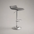 Sgabello da bar girevole regolabile in pelle grigia e metallo cromato, 39 × 41 × 67-88 cm