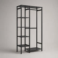 Acciaio nero indossabile con tanga e 6 ripiani, 100 × 40 × 180 cm
