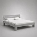 Letto matrimoniale in legno grigio con letto con latte letto, letto 160 × 200 cm